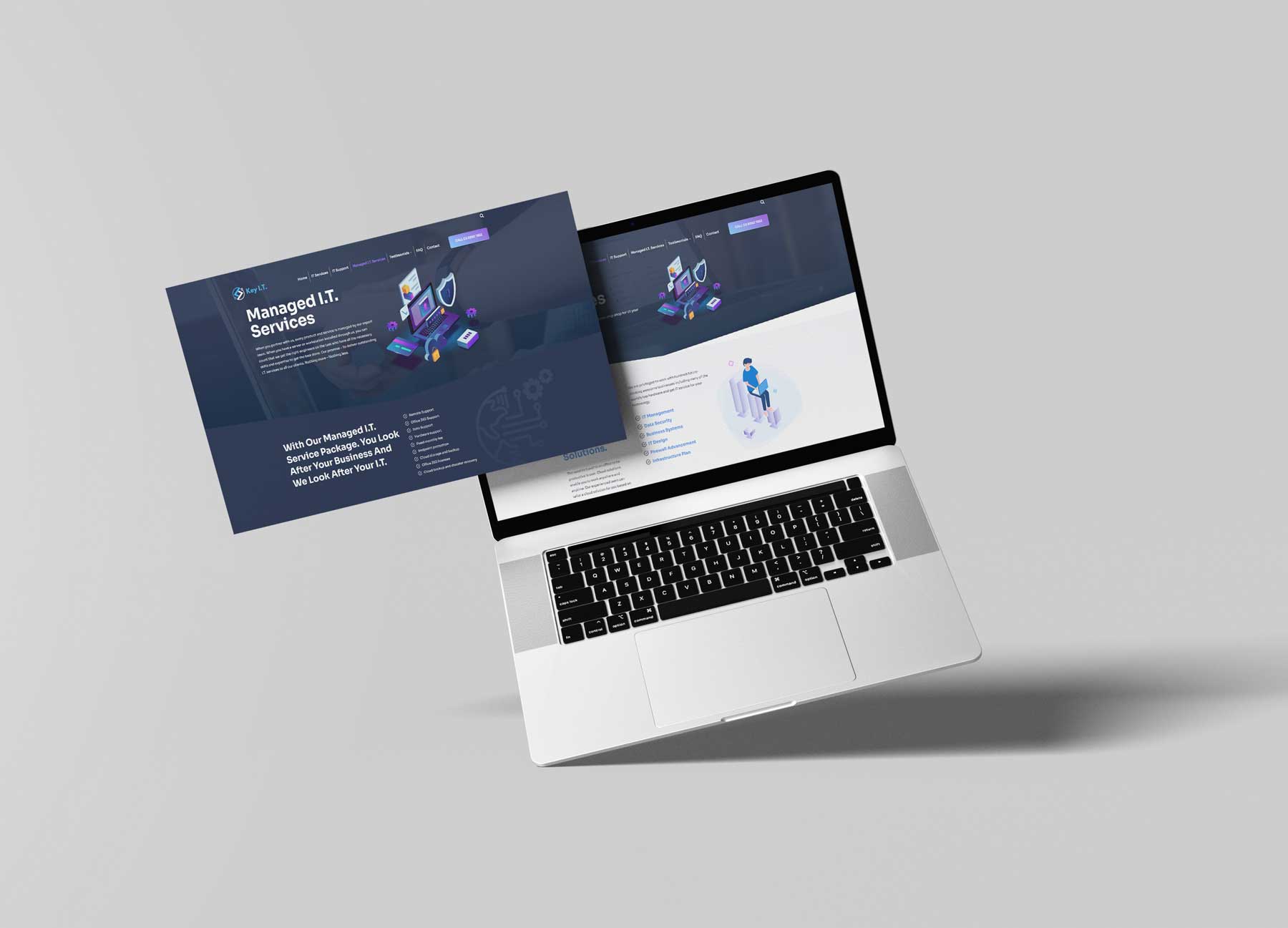 web site layout, page design for Key it in Melbourne